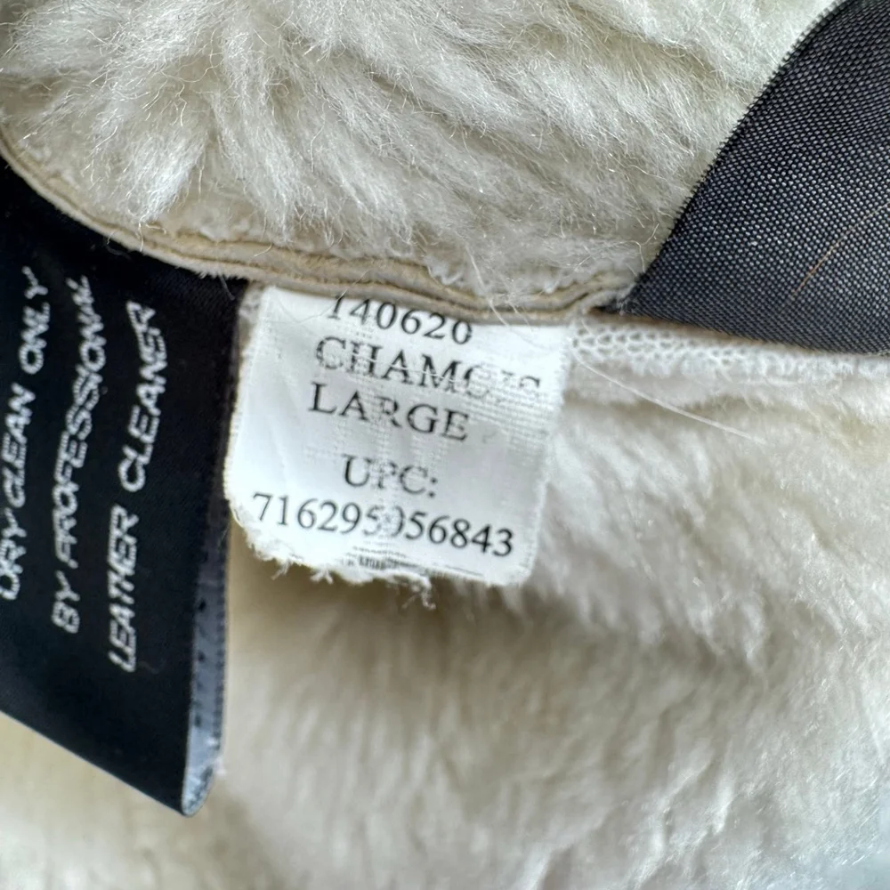 Penny Lane Coat Vintage 90s Y2K Beige Suede Sherpa Lined Button Front Pockets L - Picture 6 of 8